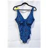 Image 1 : ROOTS WOMENS PADDED SWIMSUIT BLUE SIZE 12