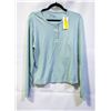 Image 1 : CALVIN KLEIN WOMENS 1/4 BUTTON UP TOP TEAL SIZE XL