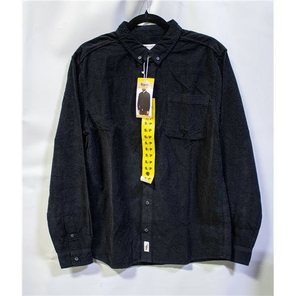 NEW FRANK MENS BUTTON UP SHIRT BLACK SIZE SMALL