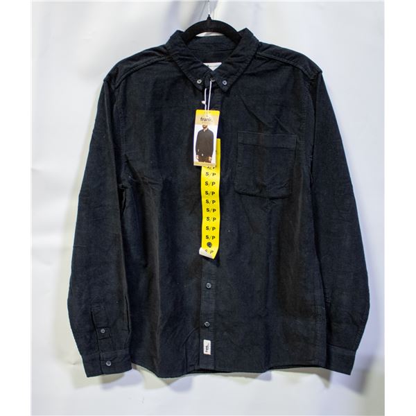 NEW FRANK MENS BUTTON UP SHIRT BLACK SIZE SMALL