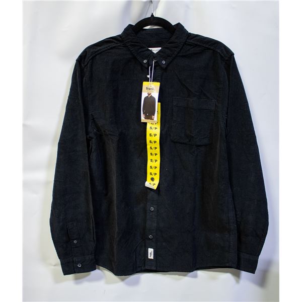 NEW FRANK MENS BUTTON UP SHIRT BLACK SIZE SMALL