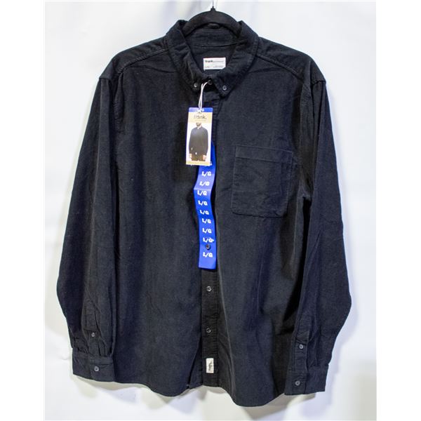 NEW FRANK MENS BUTTON UP SHIRT BLACK SIZE LARGE