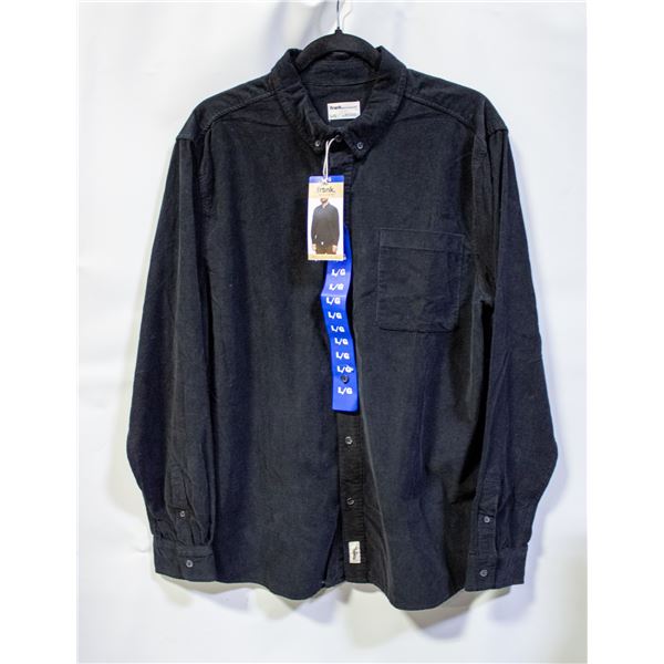 NEW FRANK MENS BUTTON UP SHIRT BLACK SIZE LARGE