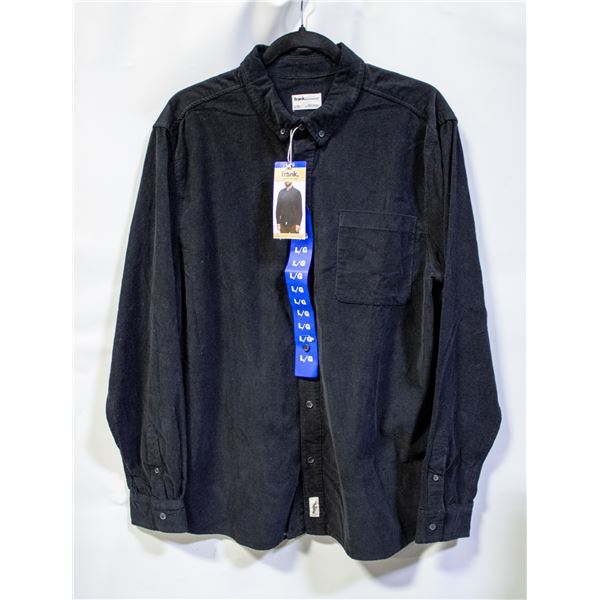 NEW FRANK MENS BUTTON UP SHIRT BLACK SIZE LARGE