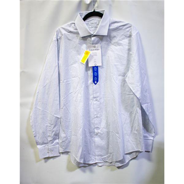 NEW CALVIN KLEIN MENS LARGE COLLARED DRESS SHIRT
