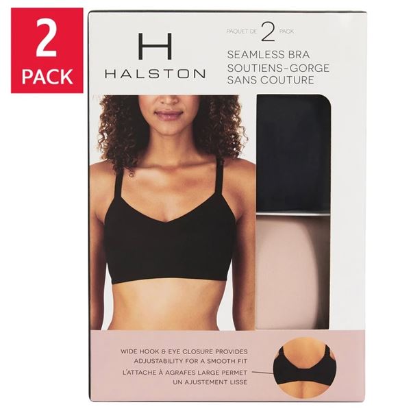 NEW HALSTON SEAMLESS BRAS 2 PACK SIZE LARGE