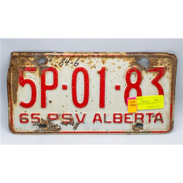 1965 ALBERTA LICENSE PLATE