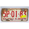 Image 1 : 1965 ALBERTA LICENSE PLATE