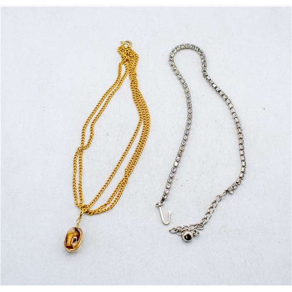 PAIR VTG COSTUME JEWELLERY NECKLACES