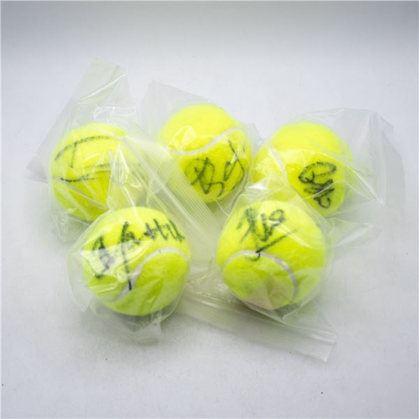 LOT OF AUTOGRAPHED PRO TENNIS PLAYER BALLS NO COA