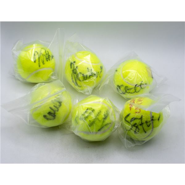 LOT OF AUTOGRAPHED PRO TENNIS PLAYER BALLS NO COA
