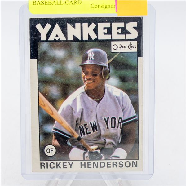 1986 OPC RICKEY HENDERSON BASEBALL CARD