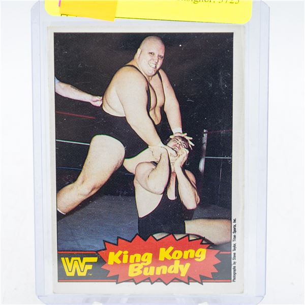 1985 KING KONG BUNDY WRESTLING CARD