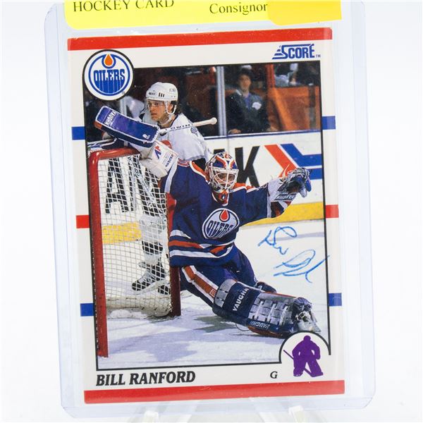 SIGNED 1991 SCORE BILL RANFORD HOCKEY CARD