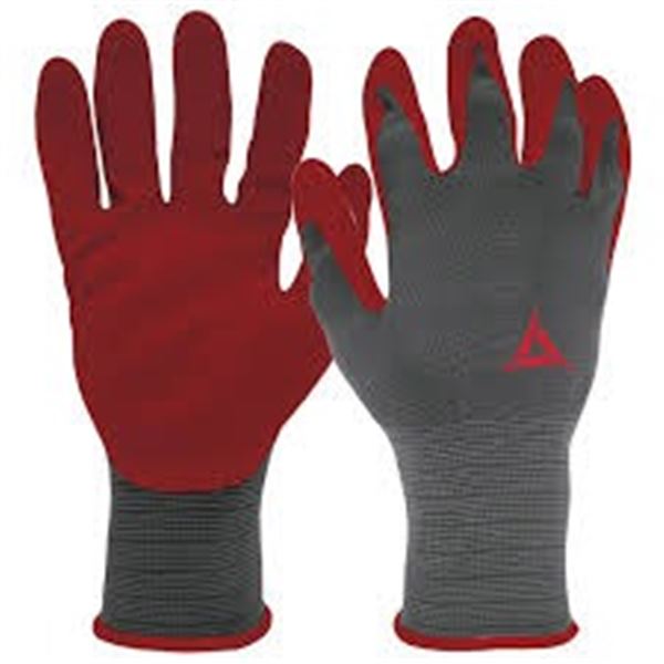 BAG OF 12 HAND CREW FOAM LATEX GRIP GLOVES SIZE M