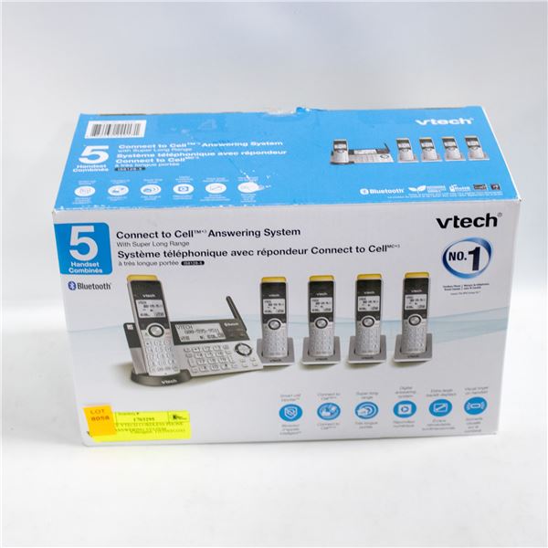 6 PIECE VTECH CORDLESS PHONE AND ANSWERING SYSTEM