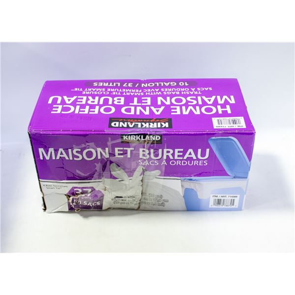 KIRKLAND HOME AND OFFICE TRASH BAGS WHITE 10G/37L