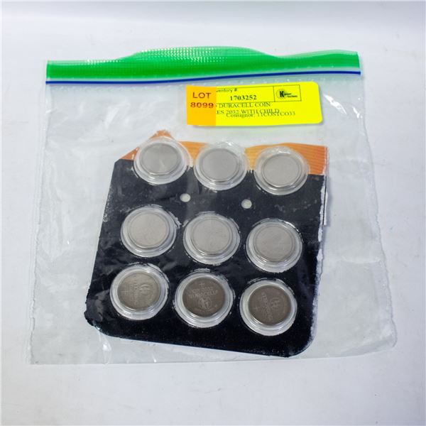 BAG OF 9 DURACELL COIN BATTERIES 2032 WITH CHILD