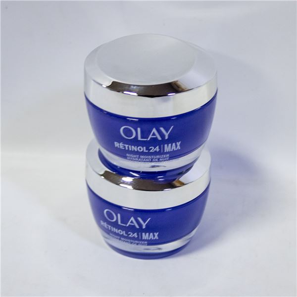 2 PACK OF OLAY EVERY NIGHT RETINOL 24 MAX CREAM