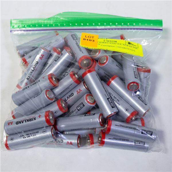 BAG OF 47 KIRKLAND AA ALKALINE BATTERIES