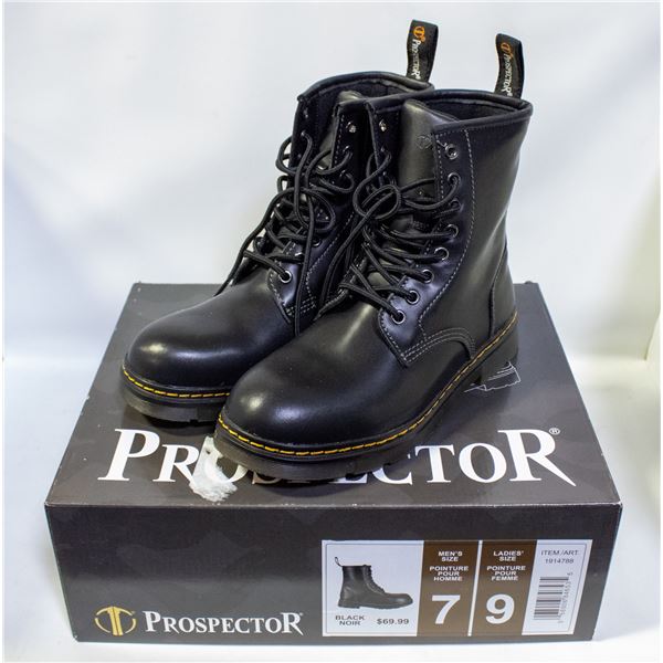 PROSPECTOR UNISEX BOOTS BLACK SIZE M7 / W9