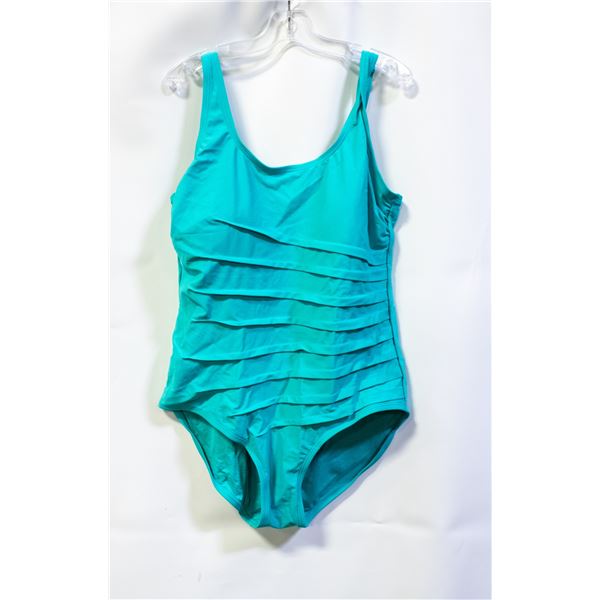 ROOTS WOMENS SWIM SUIT CYAN SIZE 12
