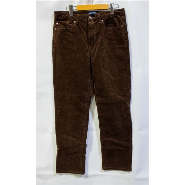 TOMMY HILFIGER WOMENS CORDUROY PANTS BROWN SIZE 10