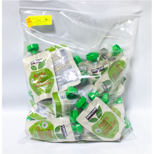BAG OF 24 KIRKLAND ORGANIC APPLE SNACK POUCHES