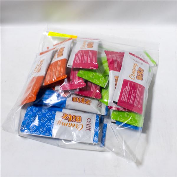 BAG OF 20 CATIT CREAMY BITZ MOIST CAT TREAT TUBES