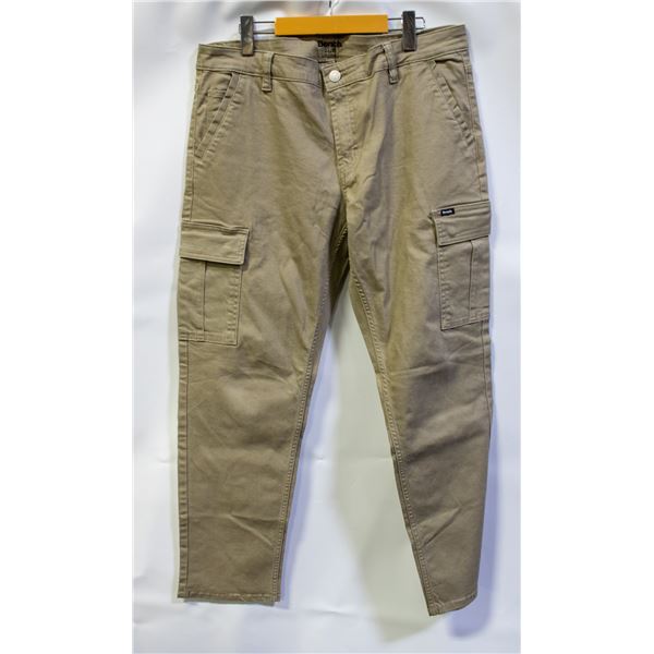 BENCH MENS CARGO JEANS BEIGE SIZE 34 X 32