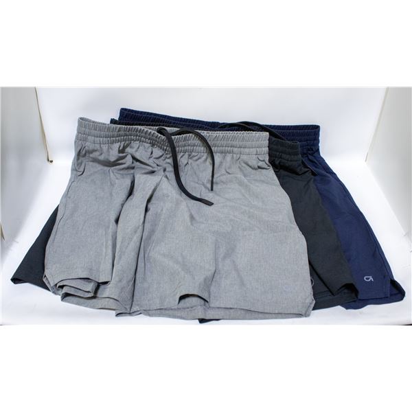 3 PACK OF GRIP FIT MENS ACTIVE SHORTS SIZE SMALL