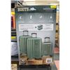 Image 1 : 3 PIECE ROOTS COUNTRYSIDE HARD LUGGAGE SET GREEN