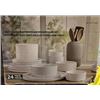 Image 1 : 24 PIECE CINDY STACKABLE PORCELAIN DINNERWARE SET