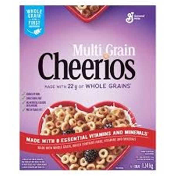 2 PACK OF MULTI GRAIN CHEERIOS 1.24KG GREAT SOURCE