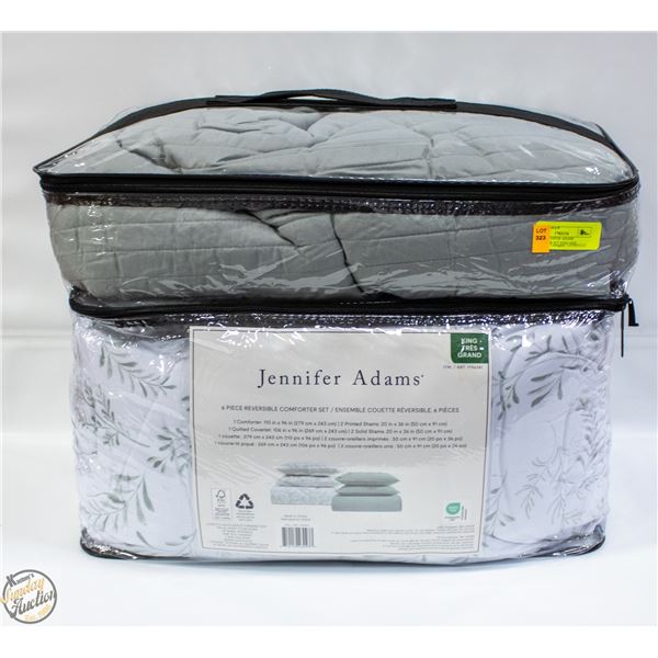 6 PIECE JENNIFER ADAMS COMFORTER SET KING SIZE