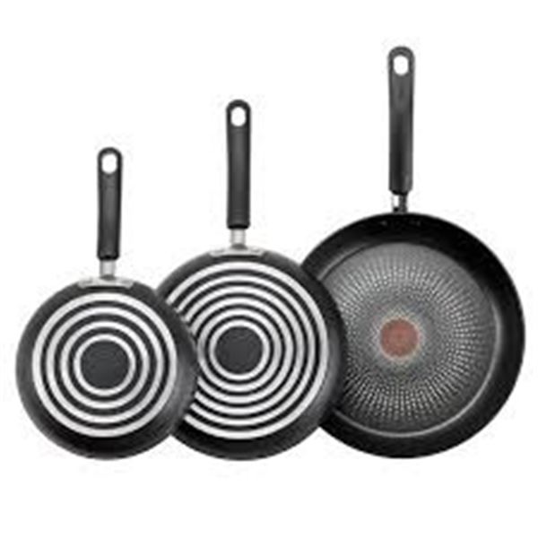 NEW 3 PIECE T-FAL ELITE CERAMIC NON-STICK SKILLETS