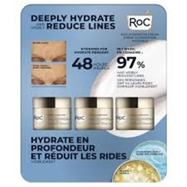 NEW 3 PK OF ROC DEEPLY HYDRATE & SMOOTHING CREAM