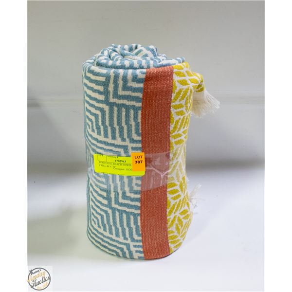 PORTUGAL BEACH TOWEL WITH FRILL 40 X 70"