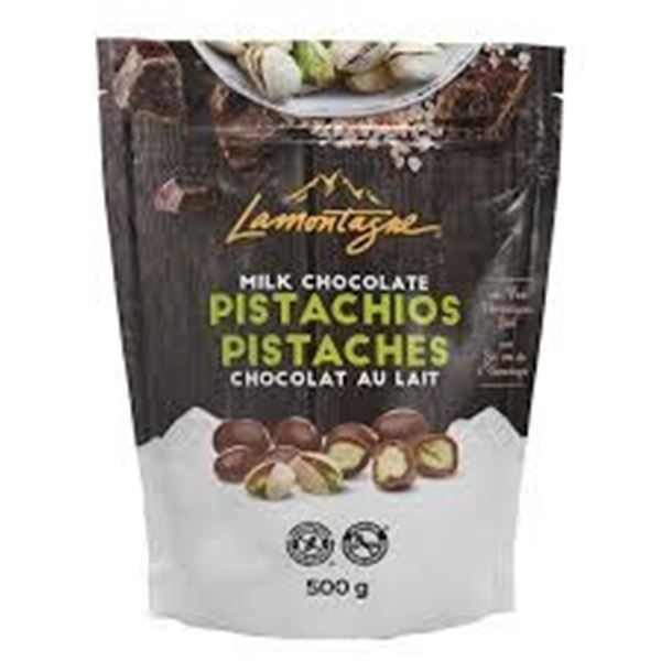 NEW 2 PK OF LAMONTAGNE MILK CHOCOLATE PISTACHIOS