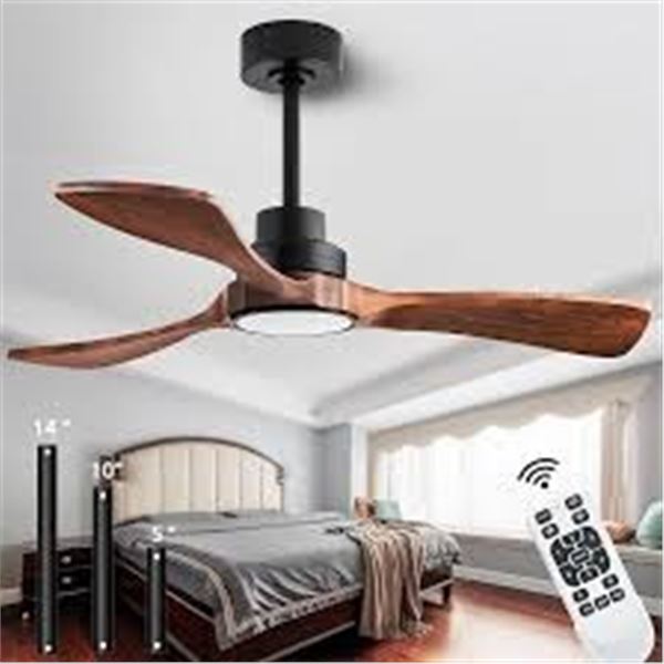 NEW MELKELON WOODEN 3 BLADE CEILING FAN & LIGHT