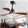 Image 1 : NEW MELKELON WOODEN 3 BLADE CEILING FAN & LIGHT