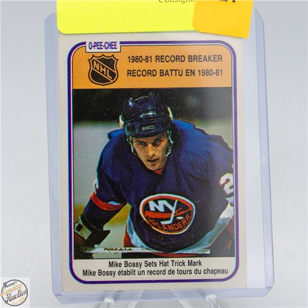 MIKE BOSSY 80-81 OPC SET HAT TRICK RECORD BREAKER
