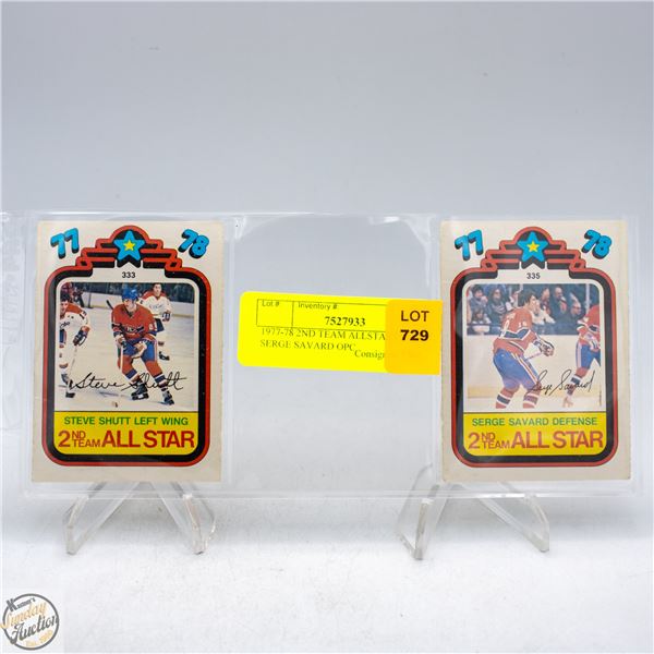1977-78 2ND TEAM ALLSTARS SHUTT SERGE SAVARD OPC
