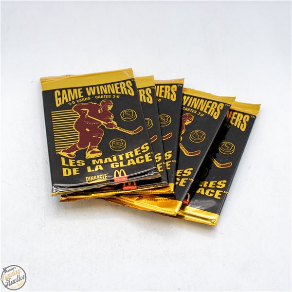 5 SEALED 1995 PINNACLE HOCKEY GAME WINNERS