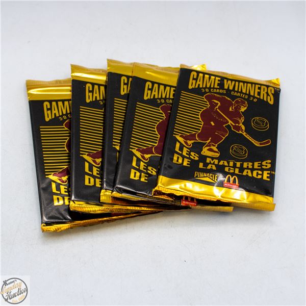5 SEALED 1995 PINNACLE HOCKEY GAME WINNERS