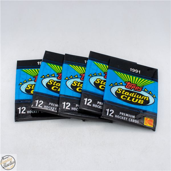 5 SEALED 1991 TOPPS HOCKEY 12 PREMIUM CARDS PER PK