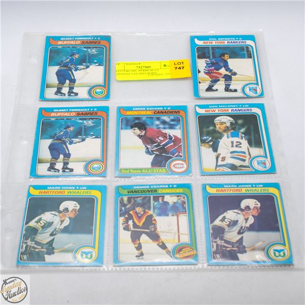 8X1979-80 OPC PERREAUT ESPOSITO SAVARD HOWE