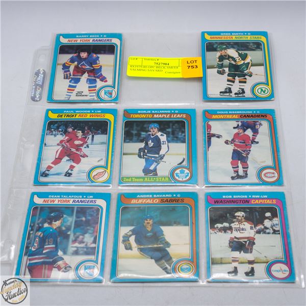 8X1979-80 OPC BECK SMITH SALMING SAVARD