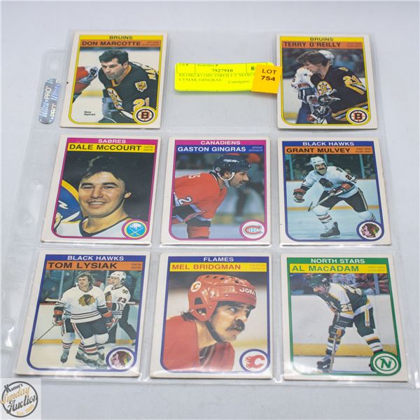8X1982-83 OPC O'REILLY MARCOTTE LYSIAK GINGRAS