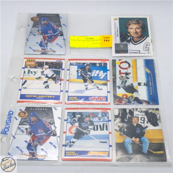 8 WAYNE GRETZKY HOCKEY CARDS